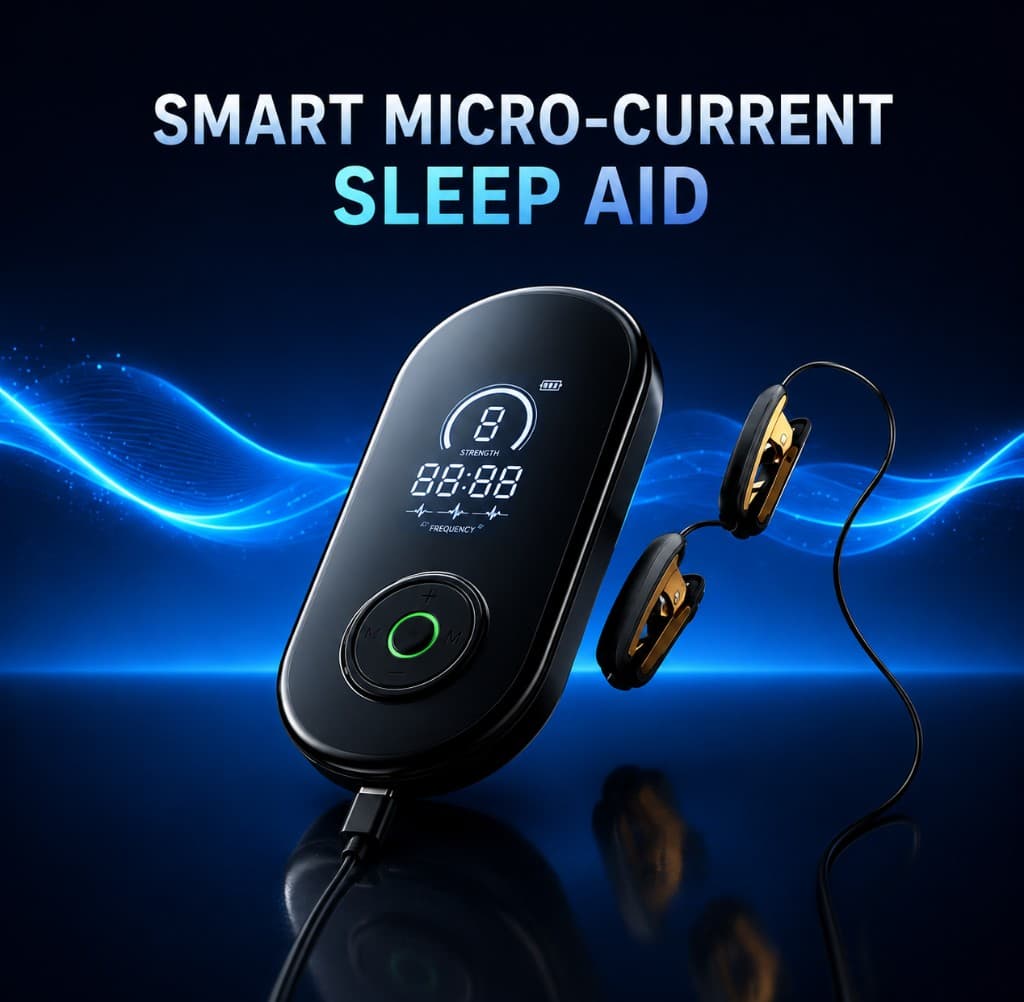 Smart micro-current sleep aid device with ear clips