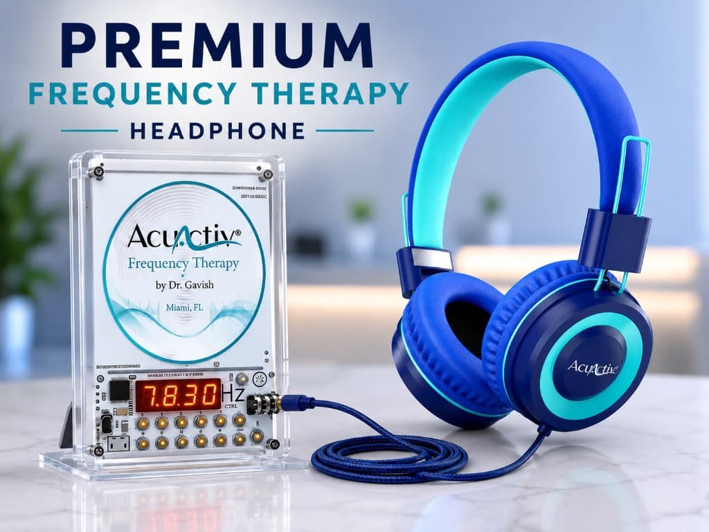 Premium Frequency Therapy Headphone with AcuActiv device